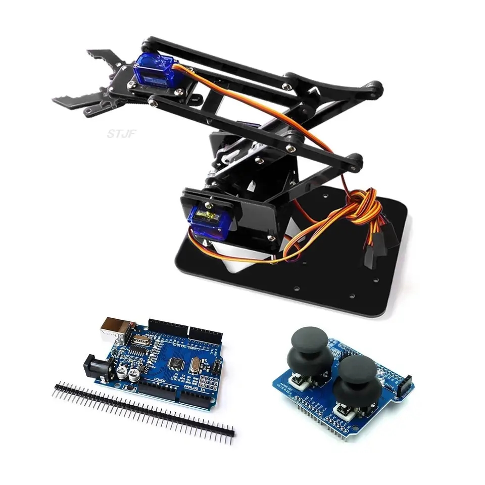 Kit bras robotique 4DOF, bras avec carte arduino UNO et 4 servo moteur et manette a Mehdya