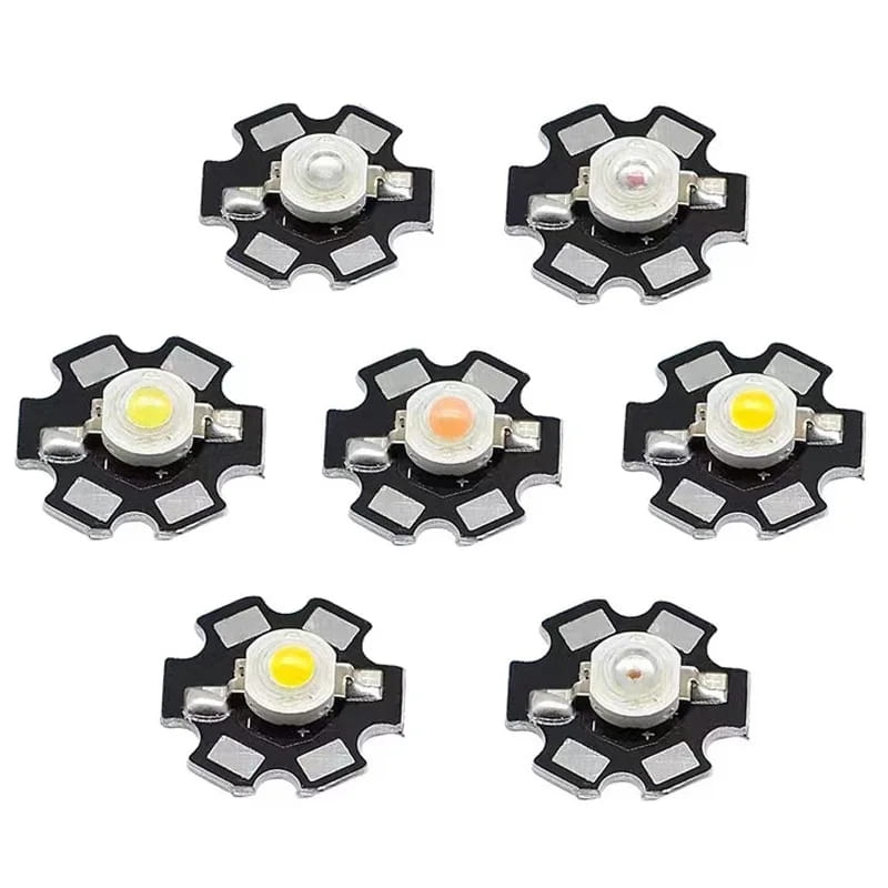 Ampoule LED 1W 3V rouge, blanc, bleu, vert, jaune avec refroidisseur 1pcs à Beni Mellal